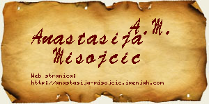 Anastasija Misojčić vizit kartica